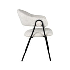 Eetkamerstoel Lowen - Champagne - Boucle - Zwart Metalen Frame