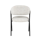 Eetkamerstoel Lowen - Champagne - Boucle - Zwart Metalen Frame