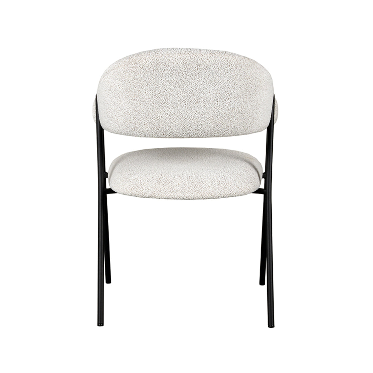 Eetkamerstoel Lowen - Champagne - Boucle - Zwart Metalen Frame