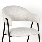Eetkamerstoel Lowen - Champagne - Boucle - Zwart Metalen Frame