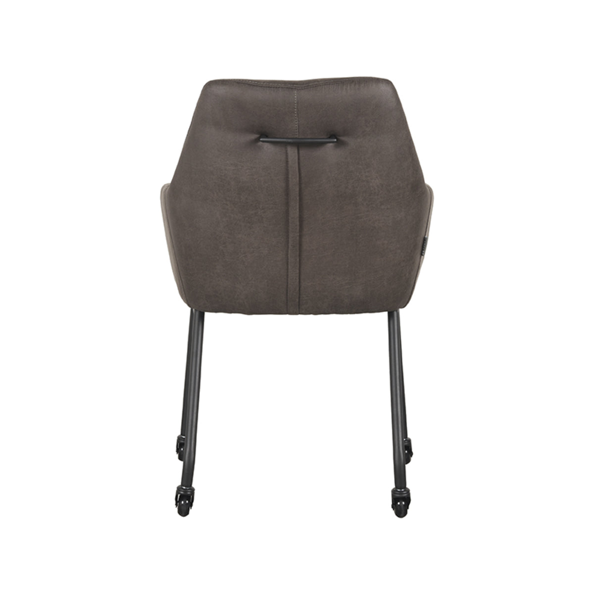 Eetkamerstoel Lenny - Antraciet - Micro Suede - Zwart Metalen Frame
