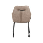 Eetkamerstoel Lenny - Taupe - Micro Suede - Zwart Metalen Frame