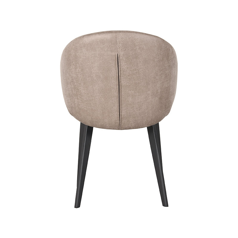 Eetkamerstoel Logan - Taupe - Micro Suede - Zwart Metalen Frame