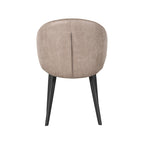 Eetkamerstoel Logan - Taupe - Micro Suede - Zwart Metalen Frame