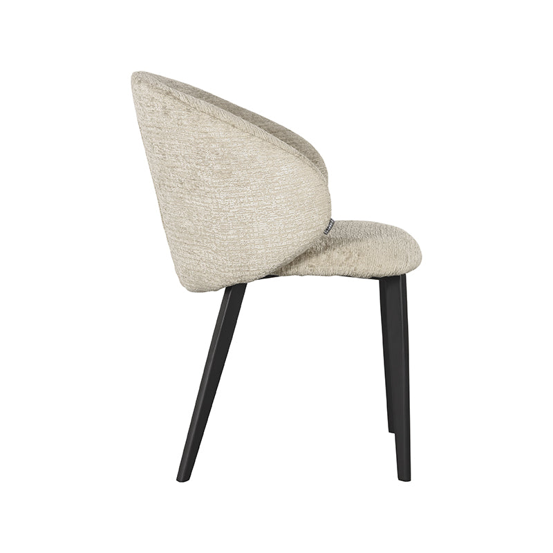 Eetkamerstoel Logan - Beige - Elegance - Zwart Metalen Frame