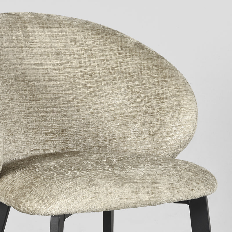 Eetkamerstoel Logan - Beige - Elegance - Zwart Metalen Frame