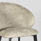 Eetkamerstoel Logan - Beige - Chenille - Zwart Metalen Frame