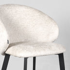 Eetkamerstoel Logan - Creme - Elegance - Zwart Metalen Frame
