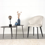 Eetkamerstoel Logan - Creme - Elegance - Zwart Metalen Frame