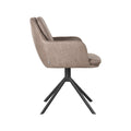 Eetkamerstoel Joy - Taupe - Micro Suede - Zwart Metalen Frame
