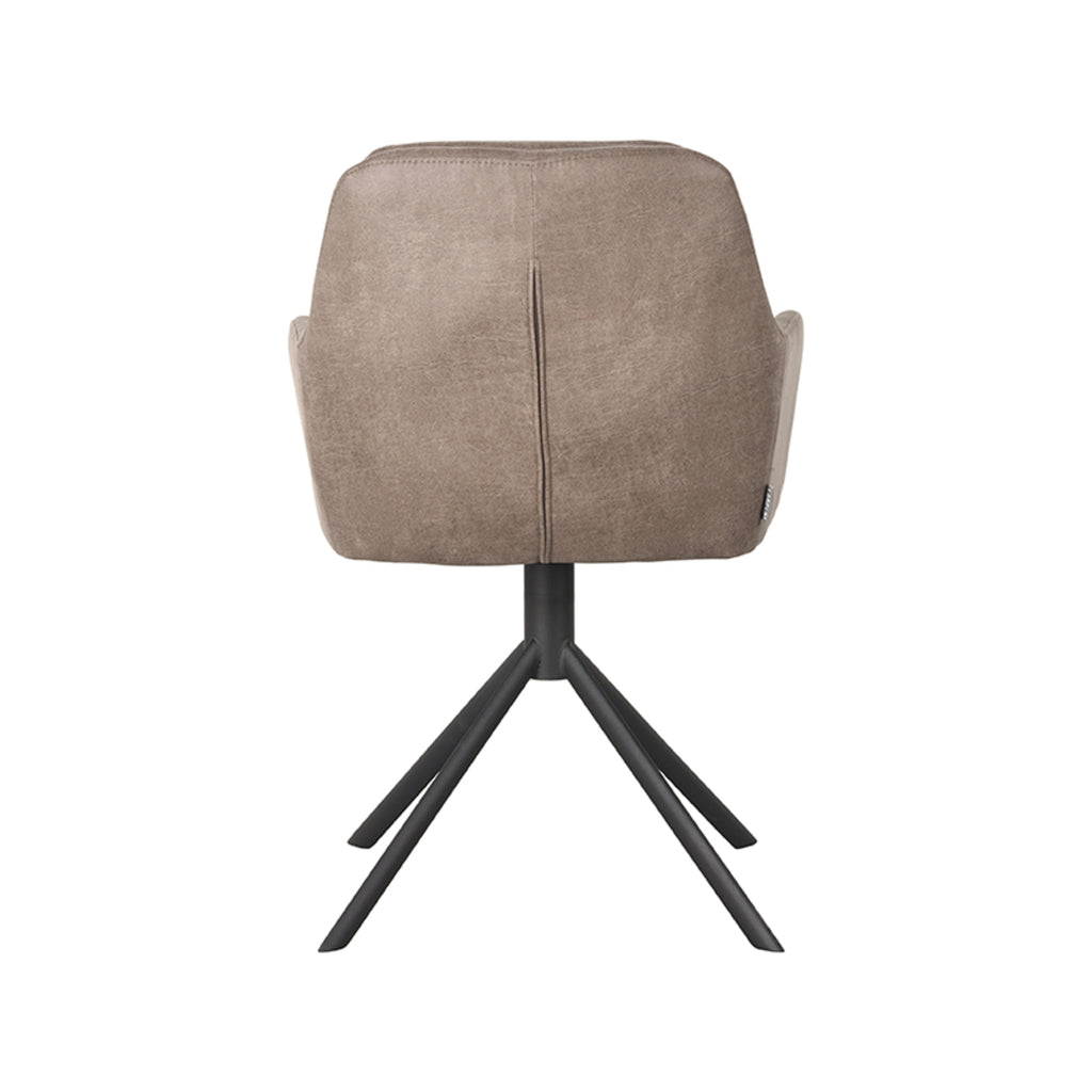 Eetkamerstoel Joy - Taupe - Micro Suede - Zwart Metalen Frame