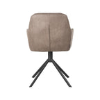 Eetkamerstoel Joy - Taupe - Micro Suede - Zwart Metalen Frame