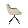 Eetkamerstoel Joy - Beige - Elegance - Zwart Metalen Frame