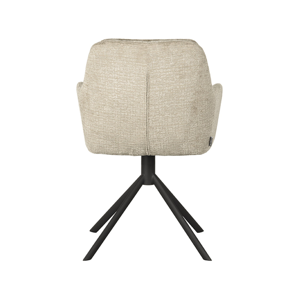 Eetkamerstoel Joy - Beige - Elegance - Zwart Metalen Frame