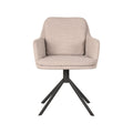 Eetkamerstoel Joy - Naturel - Boucle - Zwart Metalen Frame