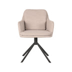 Eetkamerstoel Joy - Naturel - Boucle - Zwart Metalen Frame