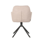 Eetkamerstoel Joy - Naturel - Boucle - Zwart Metalen Frame