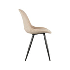 Eetkamerstoel Capri - Zand - Fluweel - Zwart Metalen Frame