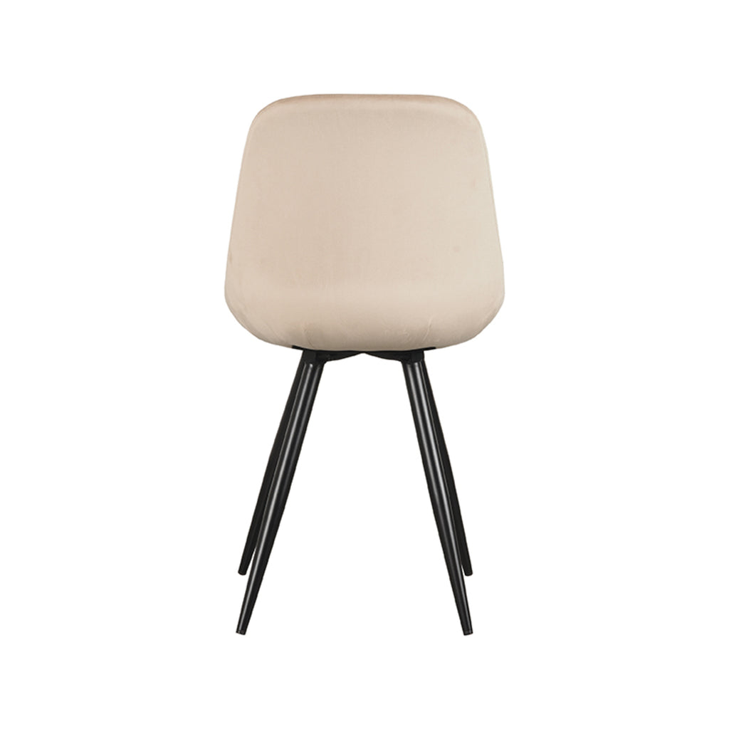 Eetkamerstoel Capri - Zand - Fluweel - Zwart Metalen Frame