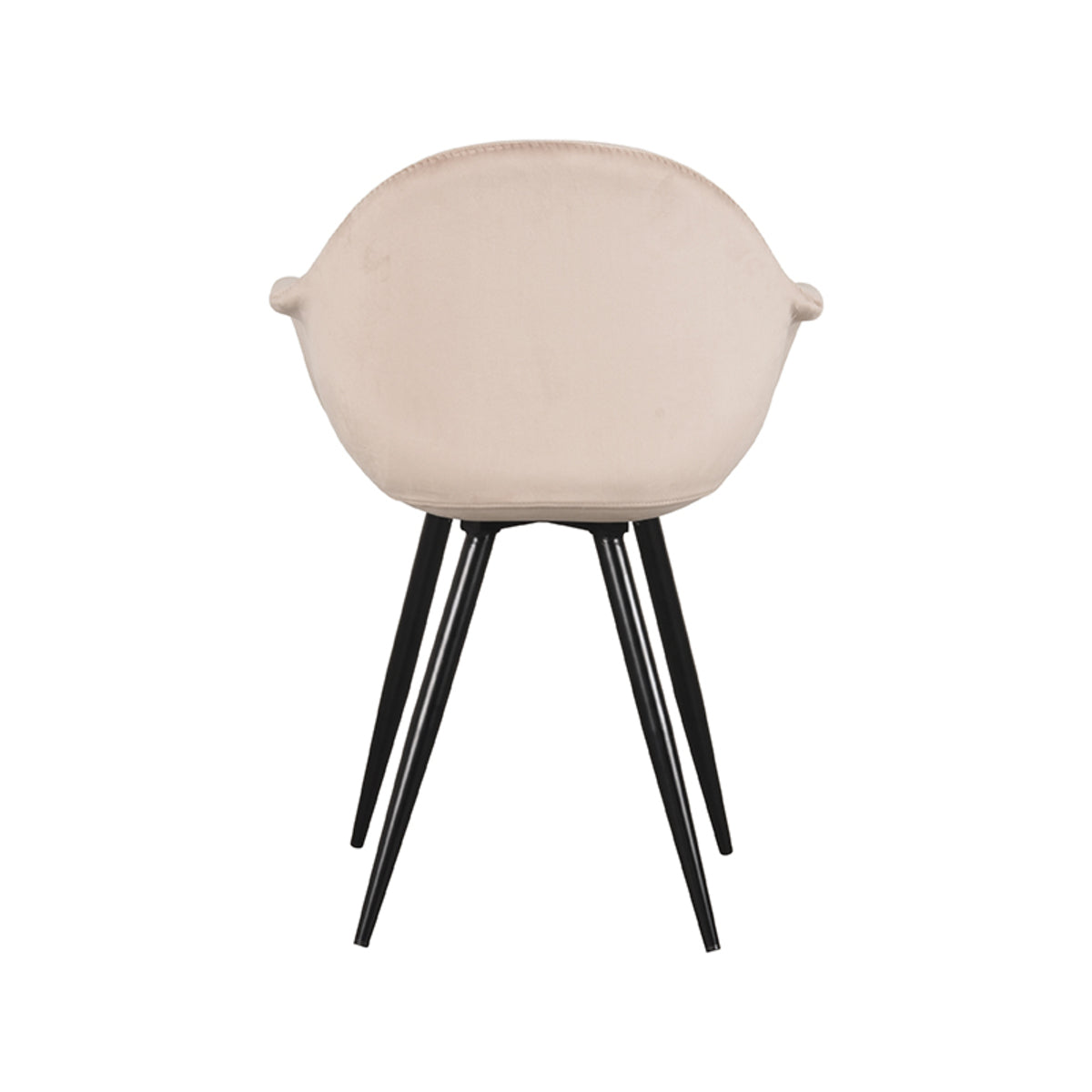 Eetkamerstoel Forli - Zand - Fluweel - Zwart Metalen Frame