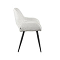 Eetkamerstoel Fer - Champagne - Boucle - Zwart Metalen Frame