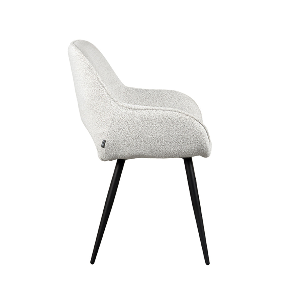 Eetkamerstoel Fer - Champagne - Boucle - Zwart Metalen Frame