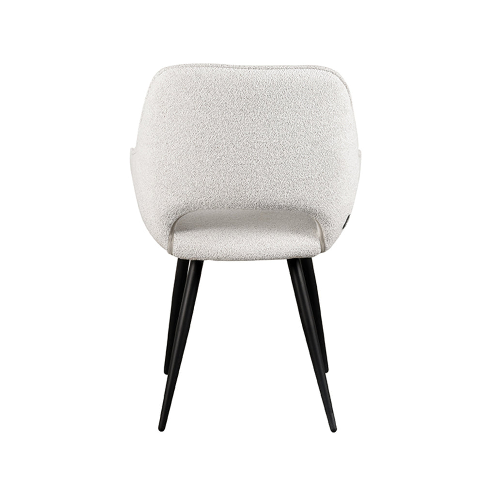 Eetkamerstoel Fer - Champagne - Boucle - Zwart Metalen Frame