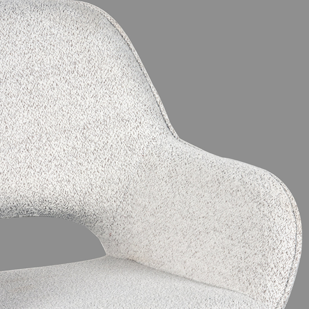 Eetkamerstoel Fer - Champagne - Boucle - Zwart Metalen Frame