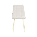 Eetkamerstoel Nino - Champagne - Boucle - Wit Metalen Frame