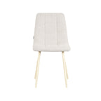 Eetkamerstoel Nino - Champagne - Boucle - Wit Metalen Frame