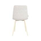 Eetkamerstoel Nino - Champagne - Boucle - Wit Metalen Frame