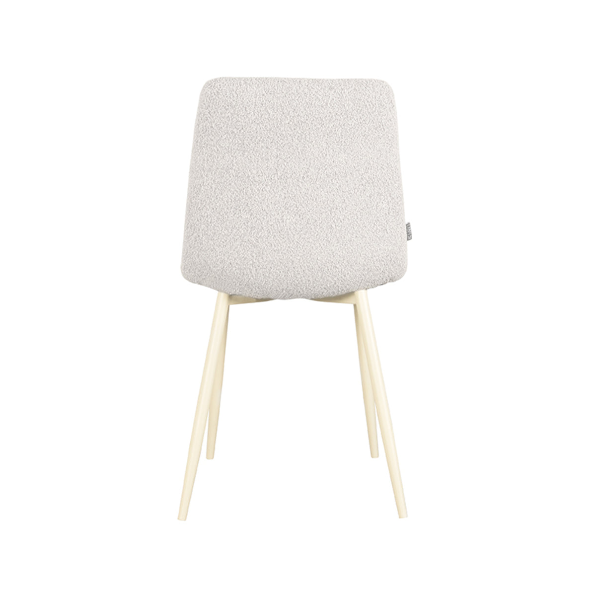 Eetkamerstoel Nino - Champagne - Boucle - Wit Metalen Frame