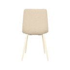 Eetkamerstoel Nino - Zand - Boucle - Wit Metalen Frame