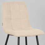 Eetkamerstoel Juul - Zand - Boucle - Zwart Metalen Frame