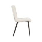 Eetkamerstoel Sam - Champagne - Boucle - Zwart Metalen Frame