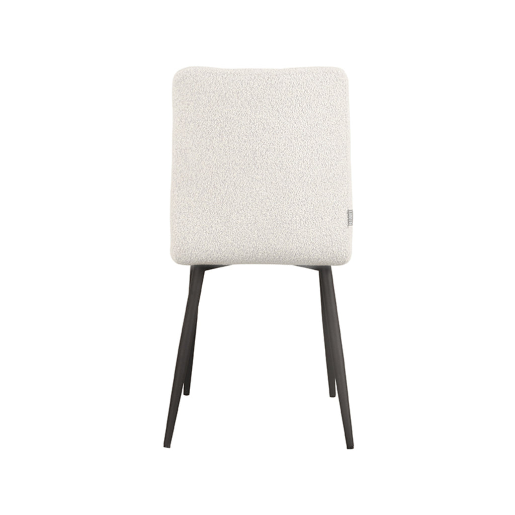 Eetkamerstoel Sam - Champagne - Boucle - Zwart Metalen Frame
