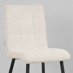 Eetkamerstoel Sam - Champagne - Boucle - Zwart Metalen Frame