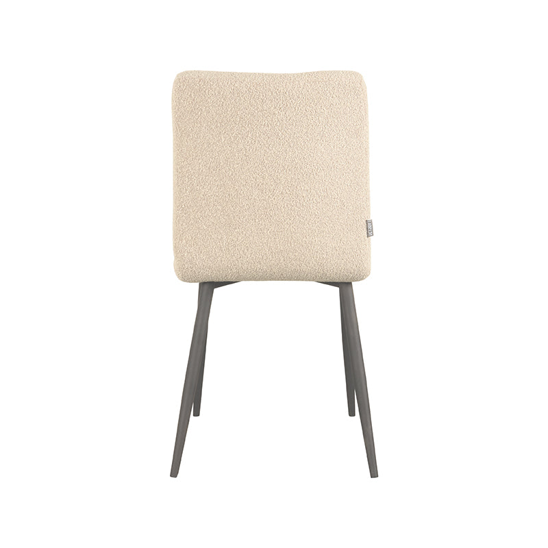 Eetkamerstoel Sam - Zand - Boucle - Zwart Metalen Frame