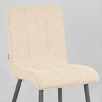 Eetkamerstoel Sam - Zand - Boucle - Zwart Metalen Frame