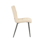 Eetkamerstoel Sam - Zand - Boucle - Zwart Metalen Frame