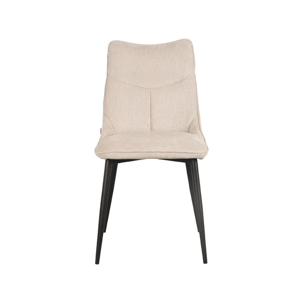 Eetkamerstoel Riv - Naturel - Cato - Zwart Metalen Frame