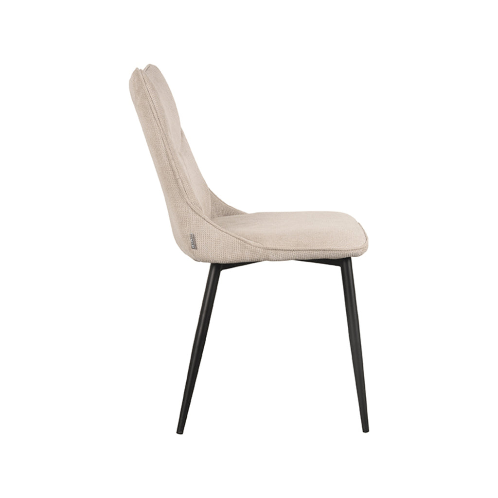 Eetkamerstoel Riv - Naturel - Cato - Zwart Metalen Frame