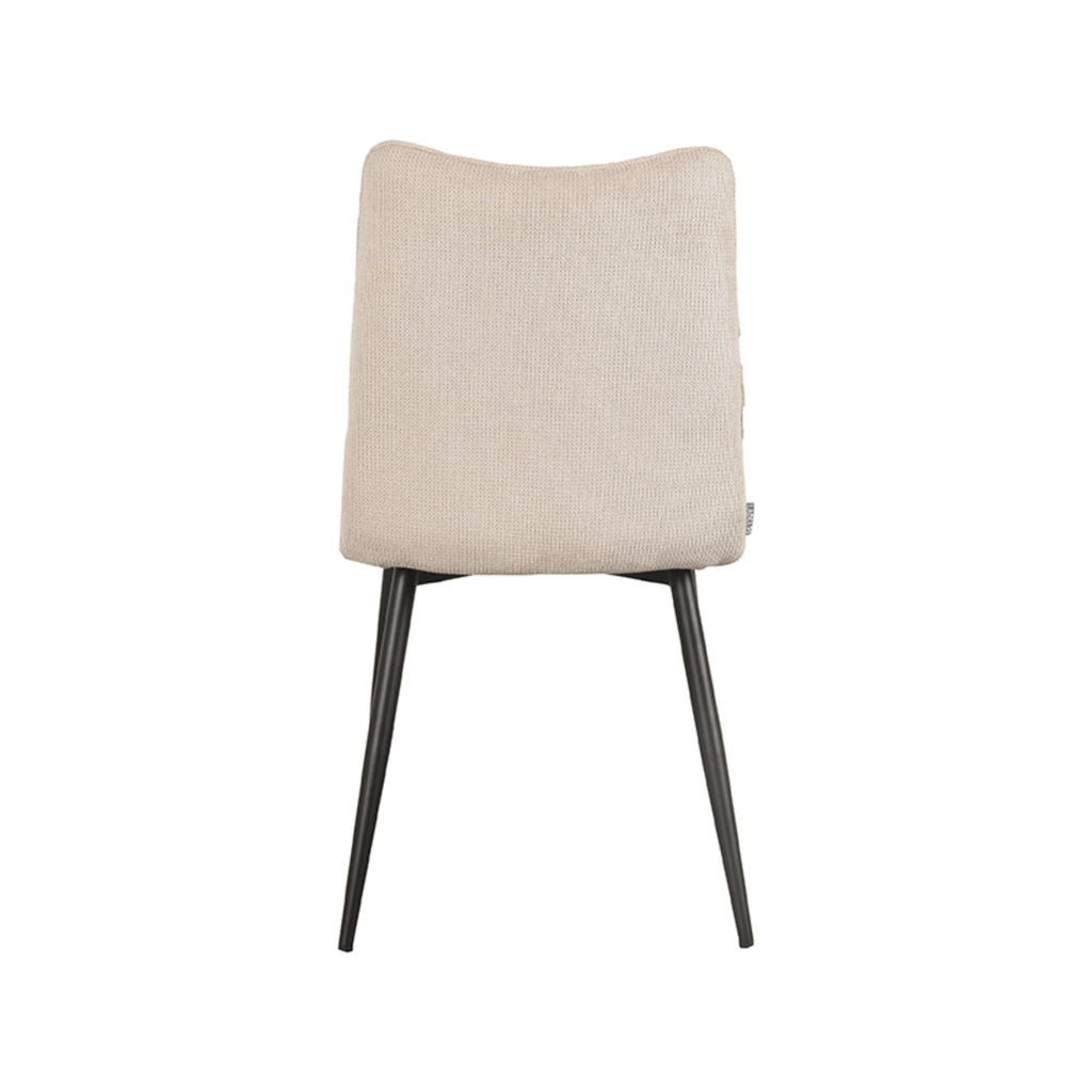 Eetkamerstoel Riv - Naturel - Cato - Zwart Metalen Frame