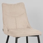 Eetkamerstoel Riv - Naturel - Cato - Zwart Metalen Frame