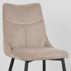 Eetkamerstoel Riv - Clay - Cato - Zwart Metalen Frame