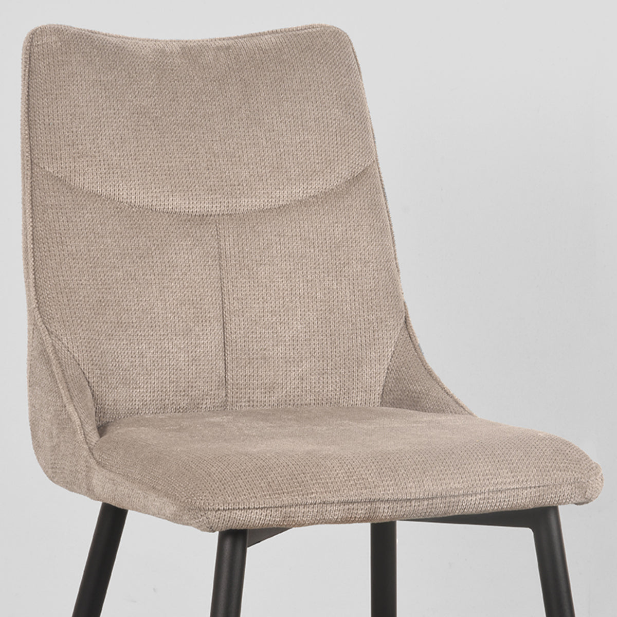 Eetkamerstoel Riv - Clay - Cato - Zwart Metalen Frame