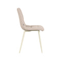 Eetkamerstoel Nino - Naturel - Boucle - Wit Metalen Frame