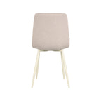 Eetkamerstoel Nino - Naturel - Boucle - Wit Metalen Frame