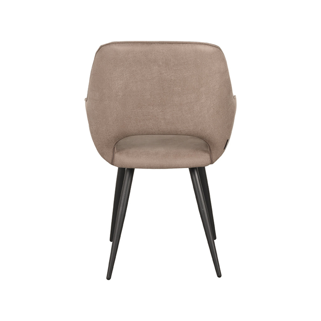 Eetkamerstoel Fer - Taupe - Micro Suede - Zwart Metalen Frame