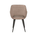 Eetkamerstoel Fer - Taupe - Micro Suede - Zwart Metalen Frame